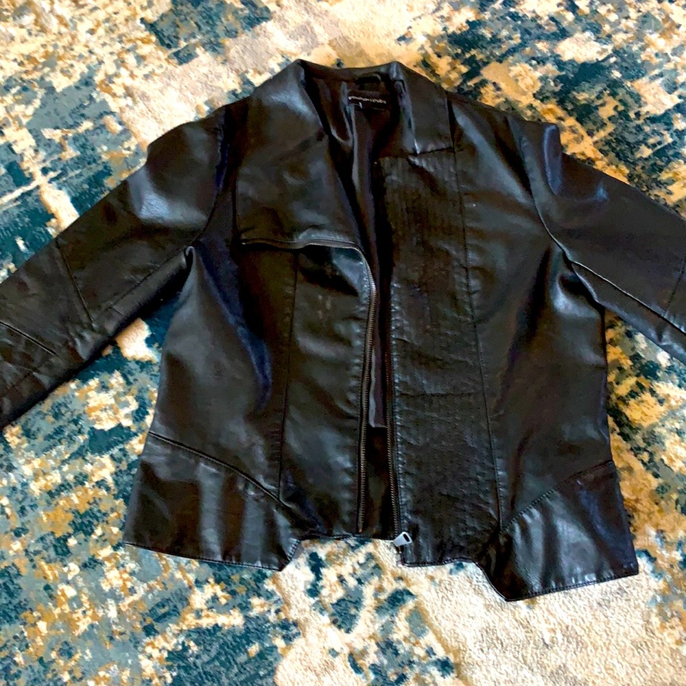 Black Leather Jacket Med Signature Studio
